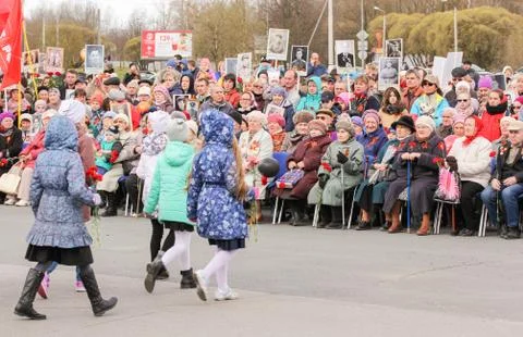 Festive rally in the square. Stock Photos