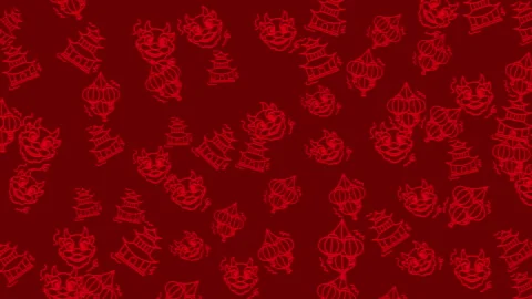 Festive Red Background with Christmas Tree Patterns for Holiday Celebrations. Stock Footage 325015350