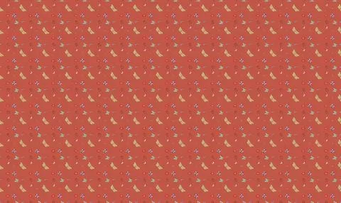 Festive red background with gold and white christmas ornaments Stock Illustration