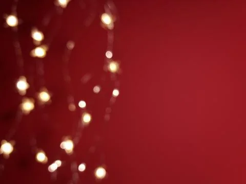 Festive red background with lights Stock Photos