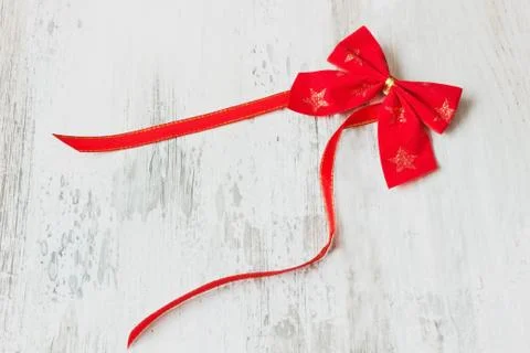 Festive red bow Stock Photos