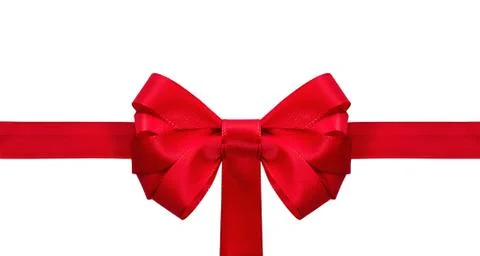 Festive red bow on white background Stock Photos