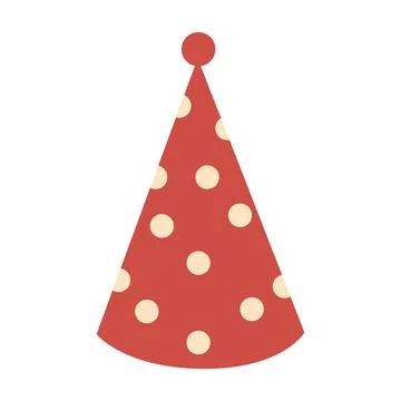 Festive red cap with circles on white background Stock Illustration