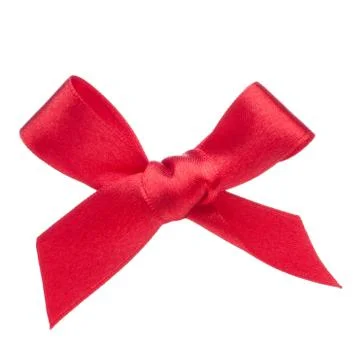 Festive  red gift  bow Stock Photos