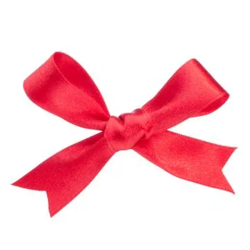 Festive  red gift  bow Stock Photos