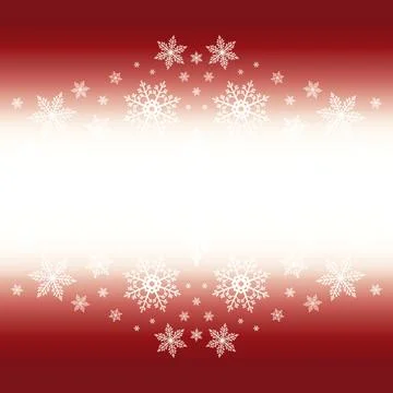 Festive Red Gradient Background with Snowflake Cluster Stock Illustration