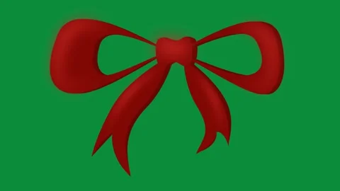 Festive red holiday bow with a soft glow wiggles on a green background. Stock Footage 322508253