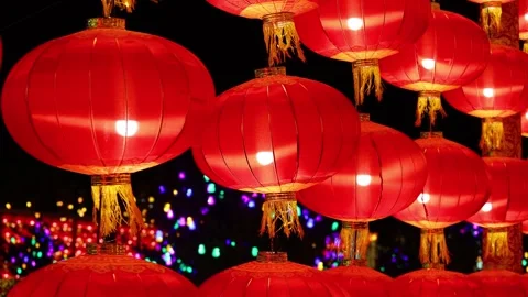 Festive red lanterns Stock-Footage 347071308