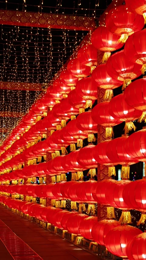 Festive red lanterns Stock-Footage 347074015