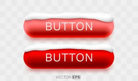 Festive red web buttons with snow caps. Perfect for holiday sales and winter Stock Illustration