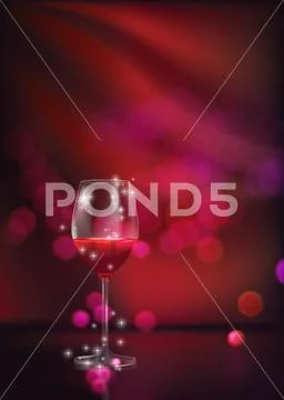 Festive red wine glass9 PSD Template