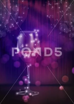 Festive red wine glass9 PSD Template