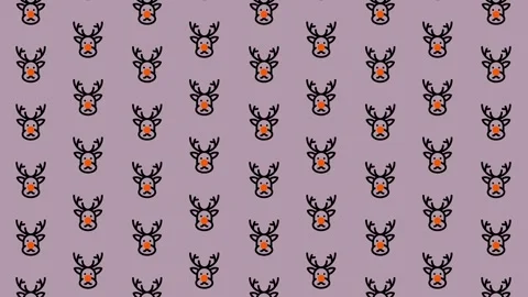 Festive Reindeer Pattern - A Whimsical Holiday Background. Stock Footage 325377900