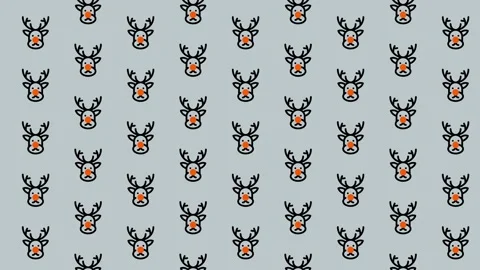 Festive Reindeer Pattern - A Whimsical Holiday Background. Video stock 325377989