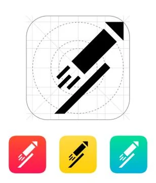 Festive rocket icon on white background. Stock Illustration