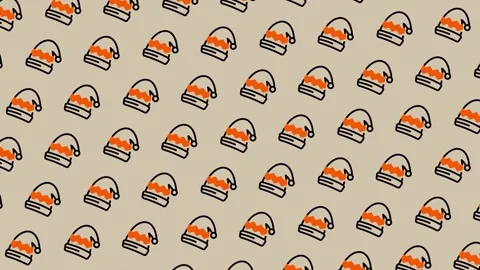 Festive Santa Hat Pattern Background for Holiday Celebrations. Video stock 325378245