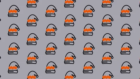 Festive Santa Hat Pattern - A Seamless Holiday Background. Stock Footage 325378175