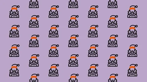 Festive Santa Pattern - A Seamless Christmas Background Design. Stock Footage 325378464