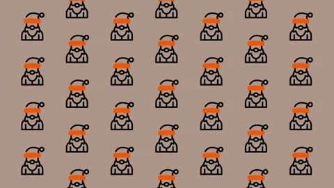 Festive Santa Pattern - A Seamless Holiday Background. Stock Footage 325378431