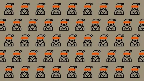 Festive Santa Pattern - A Whimsical Holiday Background Design. Stock Footage 325378460