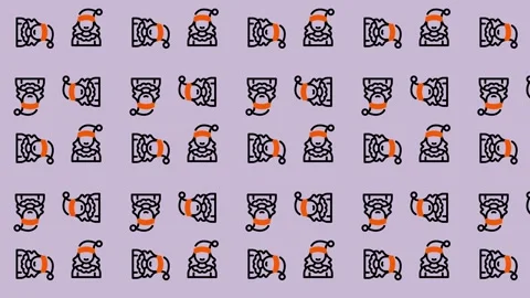 Festive Santa Pattern - A Whimsical Holiday Background. Stock Footage 325378551