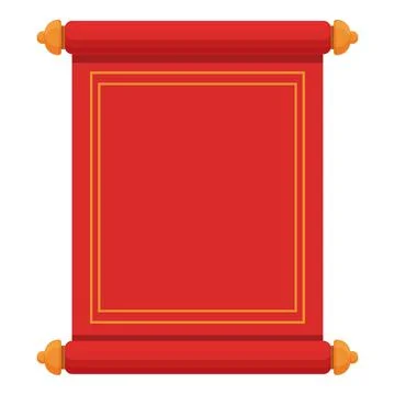Festive scroll icon cartoon vector. Lunar china Illustrazione stock