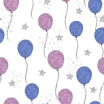 Festive seamless pattern. Birthday wrapping paper. Illustrazione stock