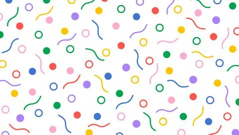Festive seamless pattern drawn by hand. Cute print with confetti. Creative Illustrazione stock