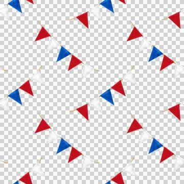 Festive seamless pattern with garland of flags. Watercolor illustration Stock Illustration