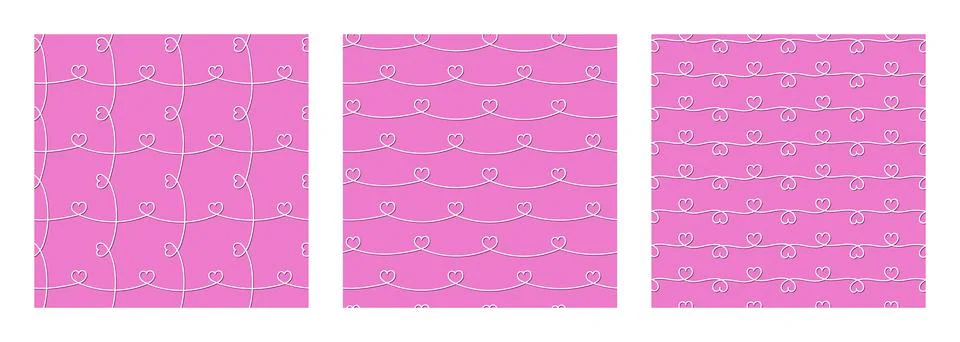 Festive seamless pattern with hearts. Stock Illustration