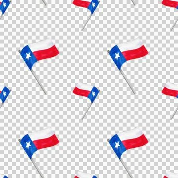 Festive seamless pattern with Texas flag. Watercolor hand-drawn illustration Stock Illustration