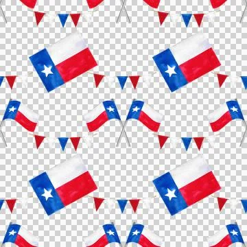 Festive seamless pattern with Texas flag. Watercolor hand-drawn illustration Stock Illustration