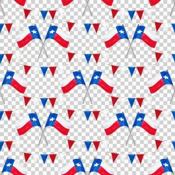 Festive seamless pattern with Texas flag. Watercolor hand-drawn illustration Stock Illustration