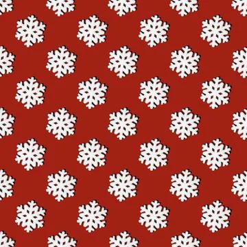Festive seamless pattern of white snowflakes on a blue background, square lay Stock Photos