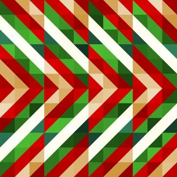Festive seamless vector pattern with traditional red, green, beige, and whi.. Ilustração Stock