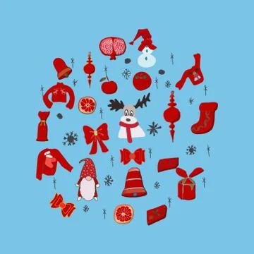 Festive Season elements illustration. Stock Illustration