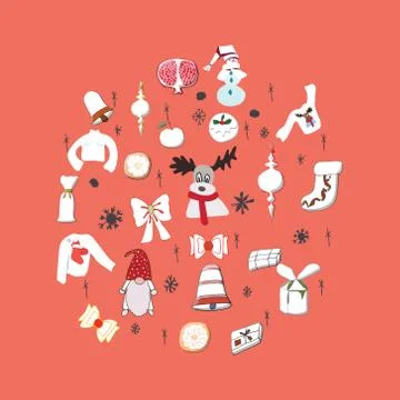 Festive Season elements illustration. Stock Illustration