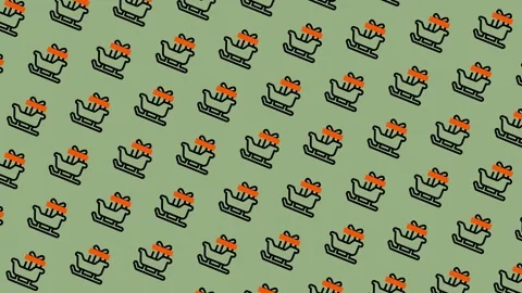 Festive Sleigh Pattern - A Christmas Gift Extravaganza. Stock Footage 325378581