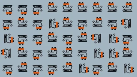 Festive Sleigh Pattern - Holiday Cheer and Gift-Giving. Stock Footage 325378782