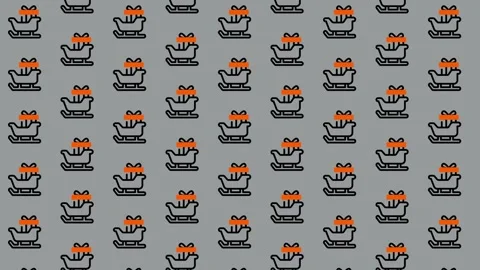 Festive Sleigh Pattern - Holiday Gift Delivery Background Loop. Stock Footage 325378760