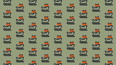 Festive Sleigh Pattern - A Seamless Christmas Gift Ride. Stock Footage 325378580