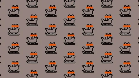 Festive Sleigh Pattern - A Seamless Holiday Background Loop. Stock Footage 325378628