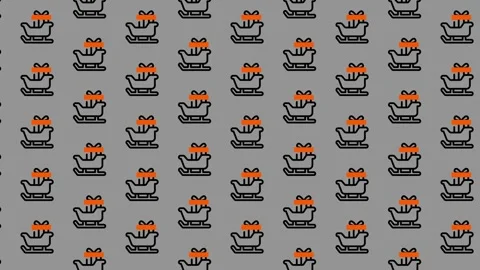 Festive Sleigh Pattern - A Seamless Holiday Background. Stock Footage 325378672