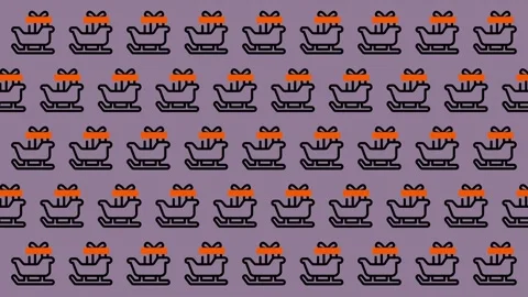 Festive Sleigh Pattern - A Whimsical Holiday Background. Stock Footage 325378712