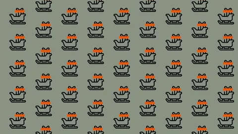 Festive Sleigh Pattern - A Whimsical Holiday Background for Creative Projects Stock Footage 325378720