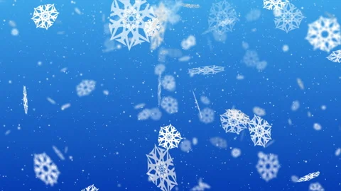 Festive snow falling. Blue animated Background Stock Footage 254975011