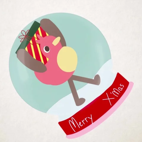 Festive snow globe with a duck Stock Footage 311304294