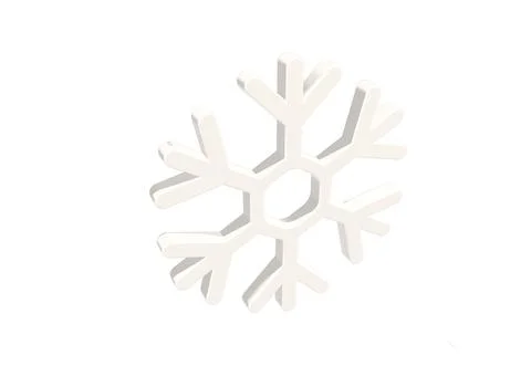 Festive snowflake isolated on a white background. 3d render. Illustrazione stock