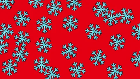 Festive Snowflake Pattern on Red Background for Holiday Season. Stock Footage 321851698