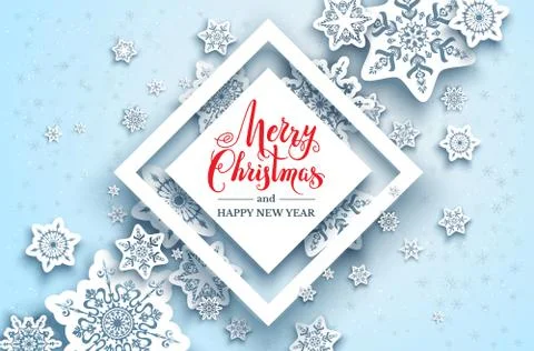 Festive snowflakes background geometry Stock Illustration